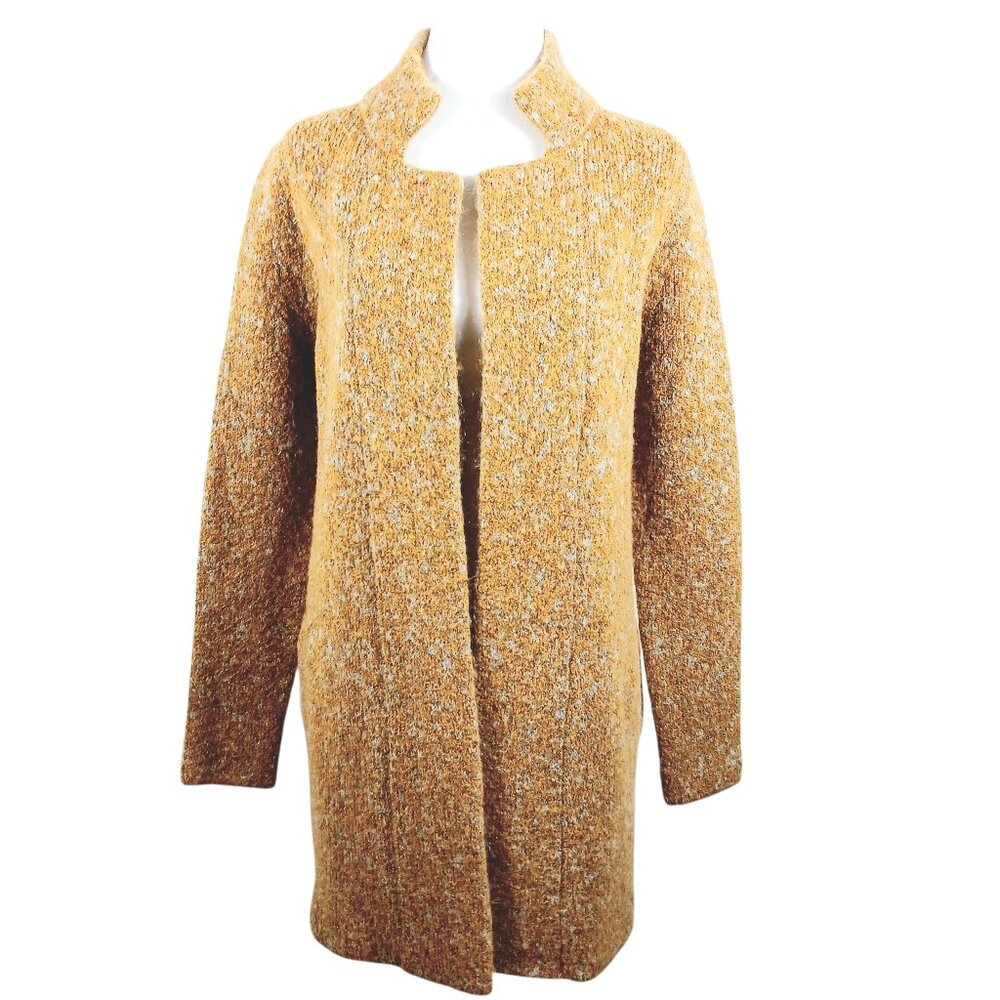 Mia Mia, Made In Italy, Gold & Gray Mix Open Cardigan Sweater, Sz Small, Pockets